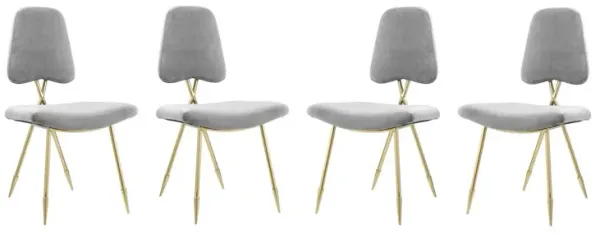 Ponder Dining Side Chair Set of 4 by Modway Gray