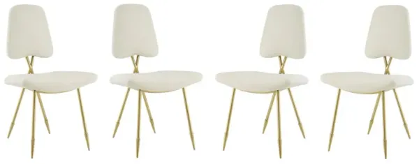 Ponder Dining Side Chair Set of 4 by Modway Ivory