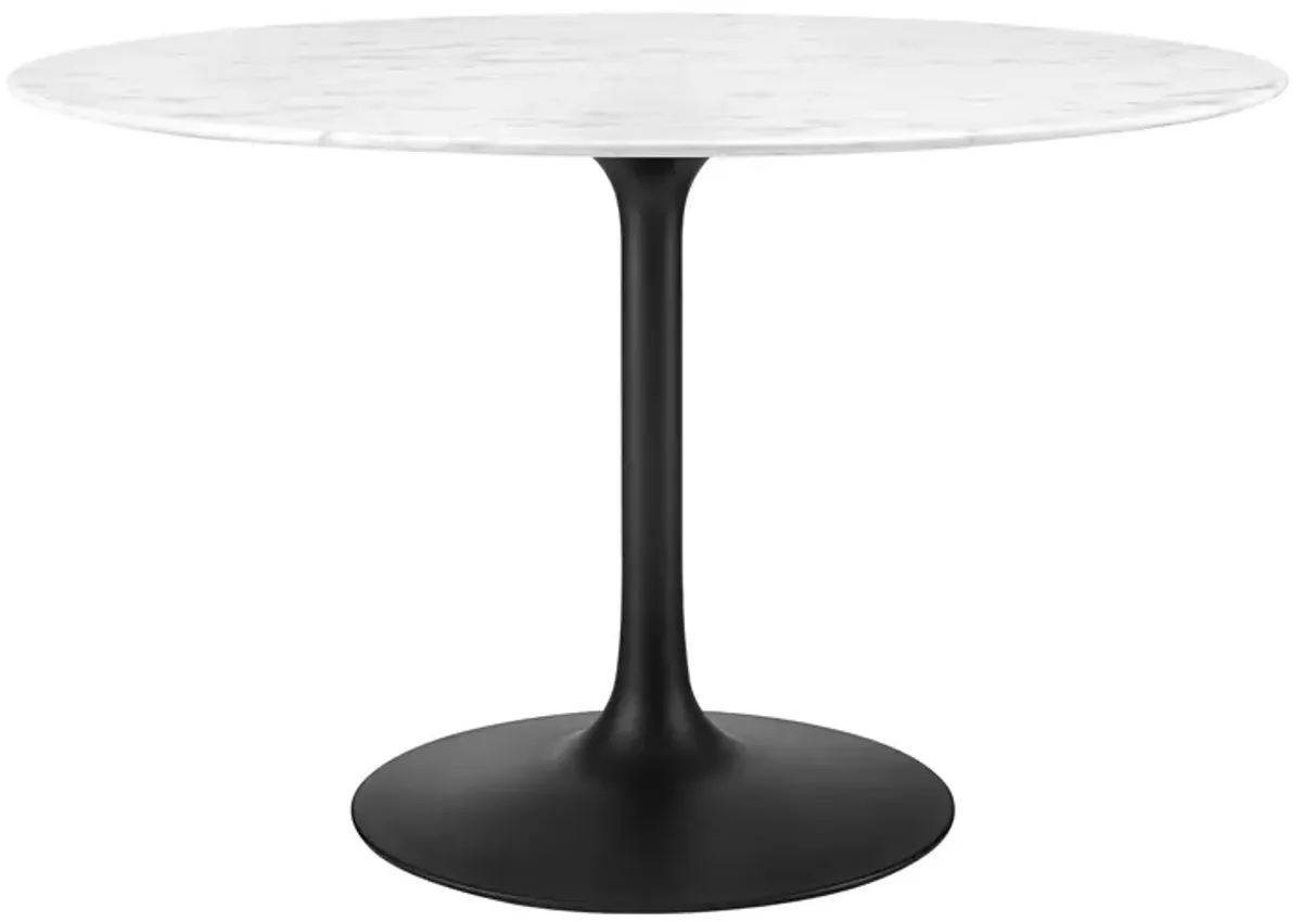 Lippa Round 48" Dining Table by Modway Faux Marble / Black White