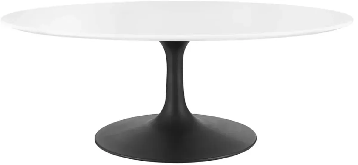 Lippa Oval Wood Coffee Table by Modway 42" / Black White