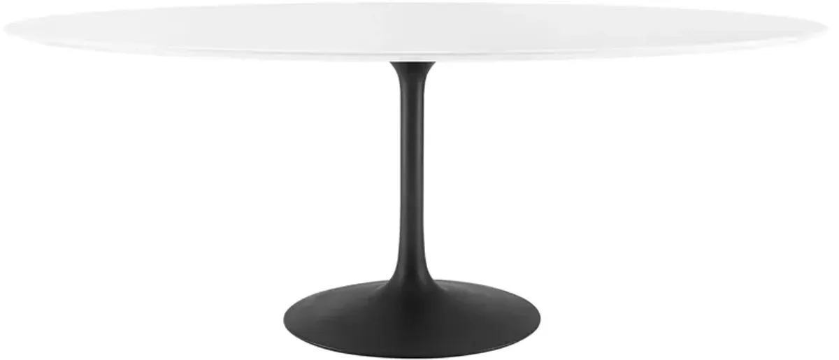Lippa Oval Wood Dining Table by Modway 78" / Black White