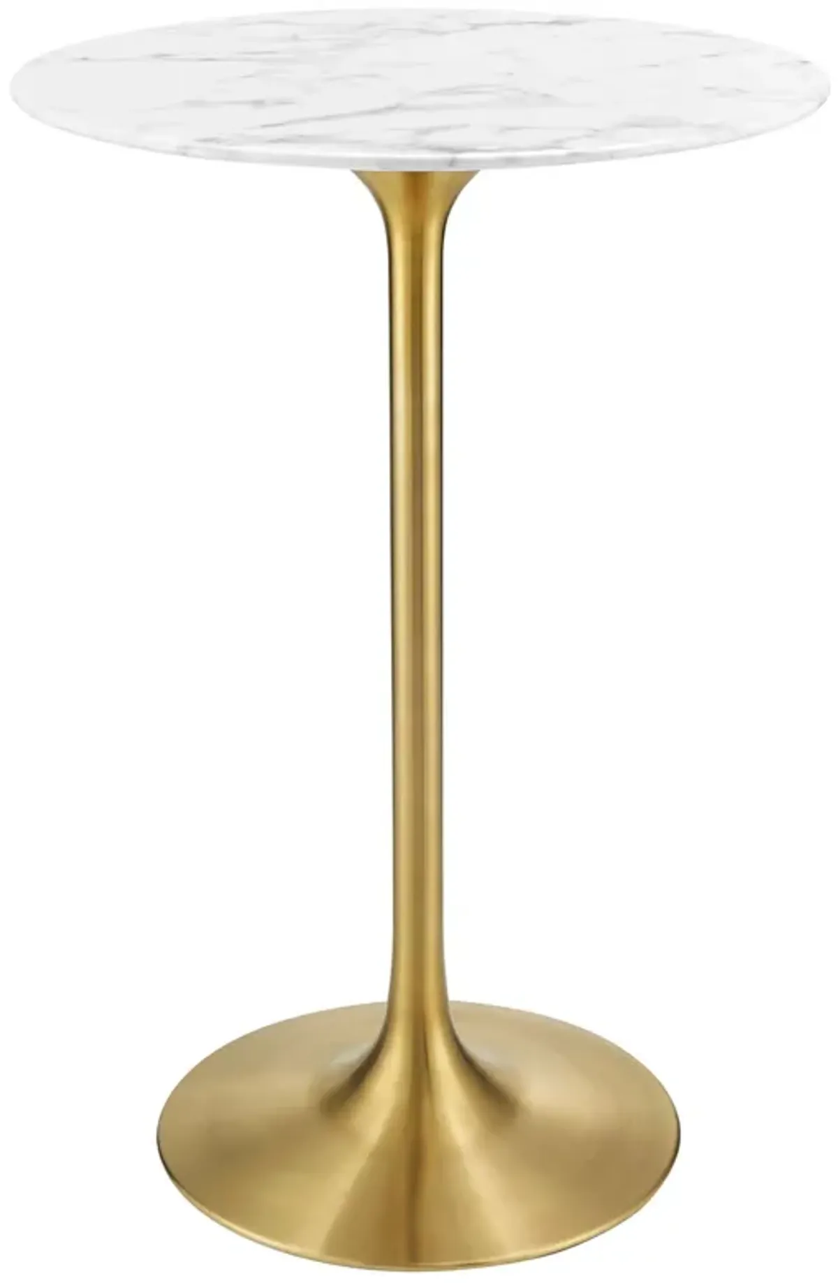 Lippa Round Artificial Marble Bar Table by Modway 28" / Black White