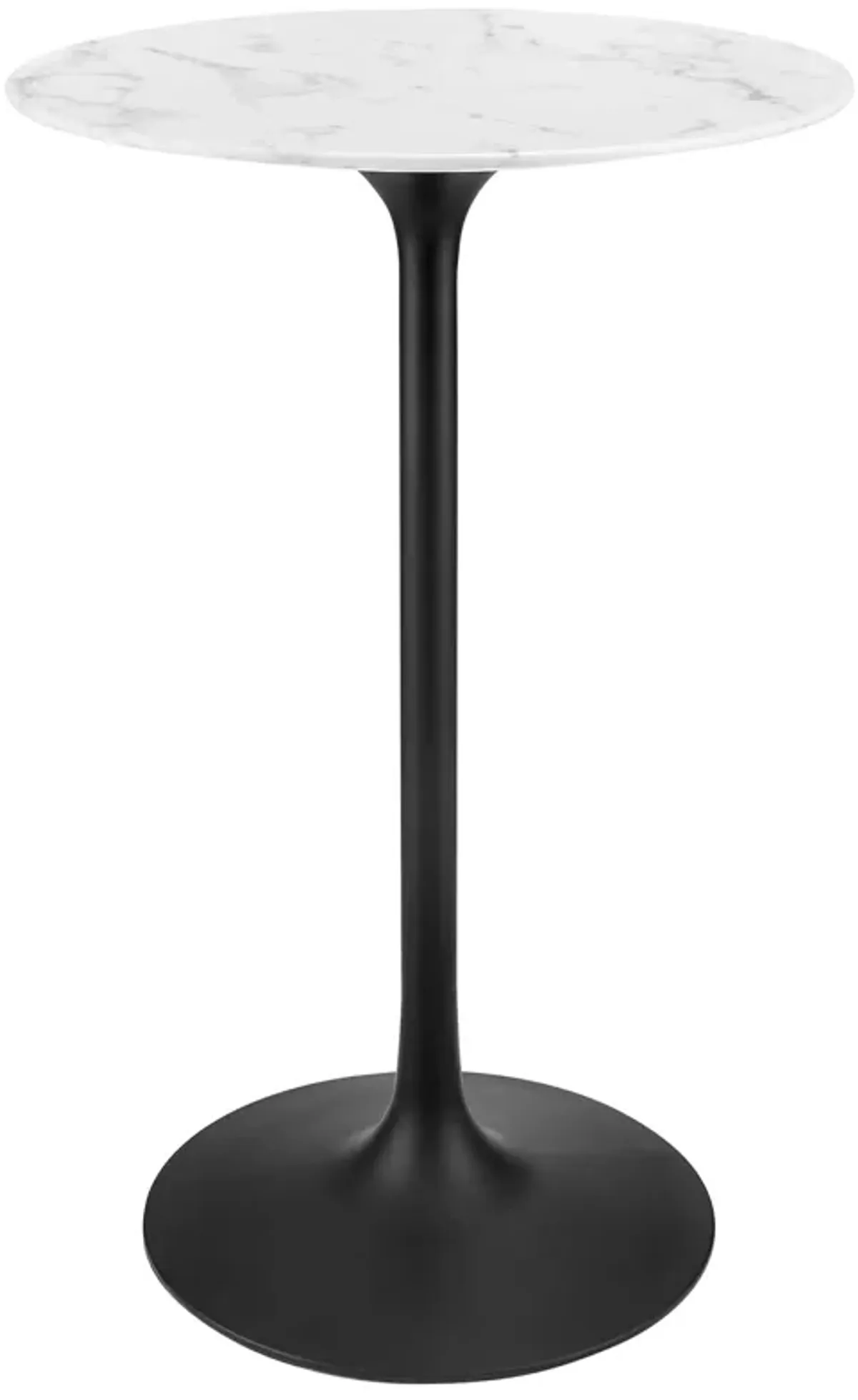 Lippa Round Artificial Marble Bar Table by Modway 28" / Black White