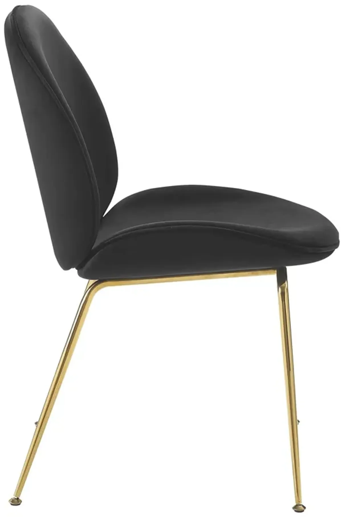 Scoop Gold Stainless Steel Leg Performance Velvet Dining Chair by Modway Black