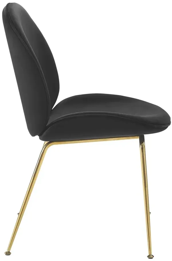 Scoop Gold Stainless Steel Leg Performance Velvet Dining Chair by Modway