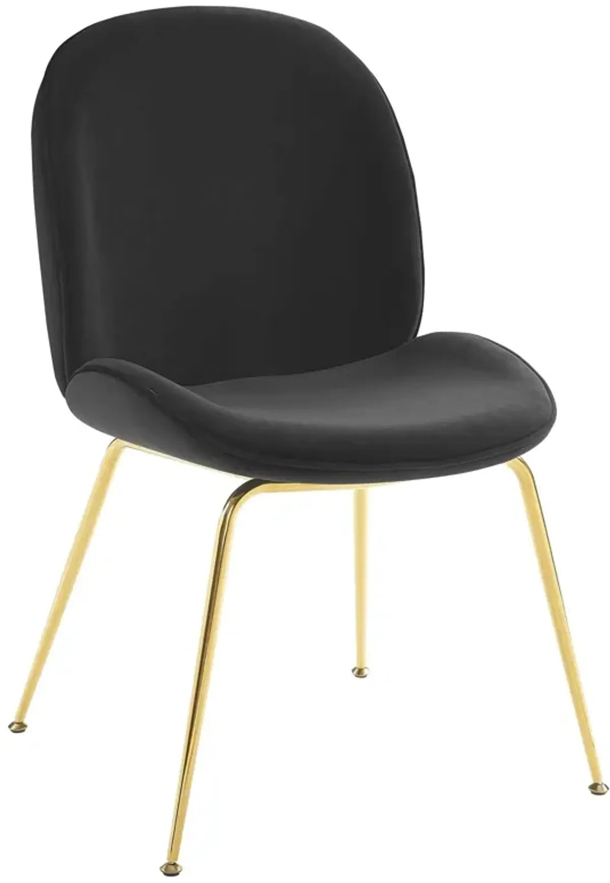 Scoop Gold Stainless Steel Leg Performance Velvet Dining Chair by Modway Black