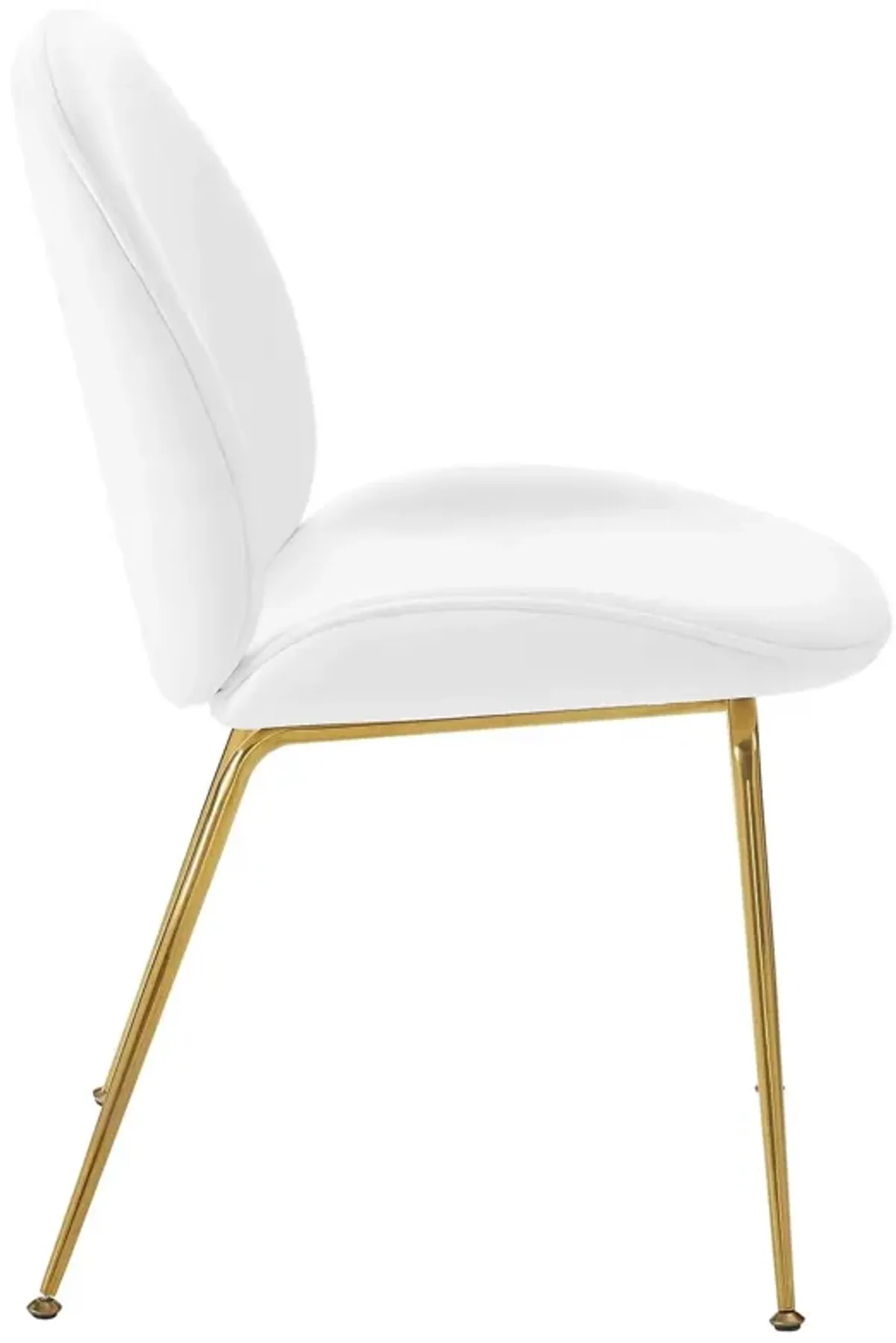 Scoop Gold Stainless Steel Leg Performance Velvet Dining Chair by Modway