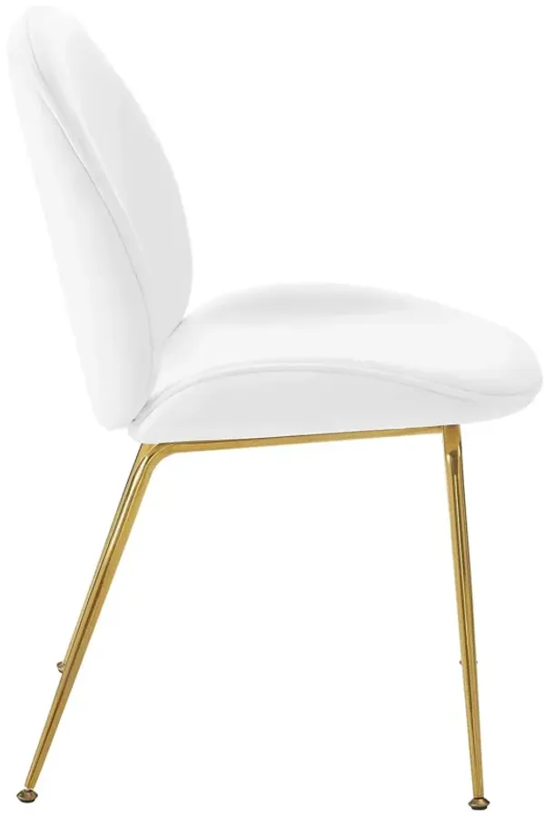 Scoop Gold Stainless Steel Leg Performance Velvet Dining Chair by Modway