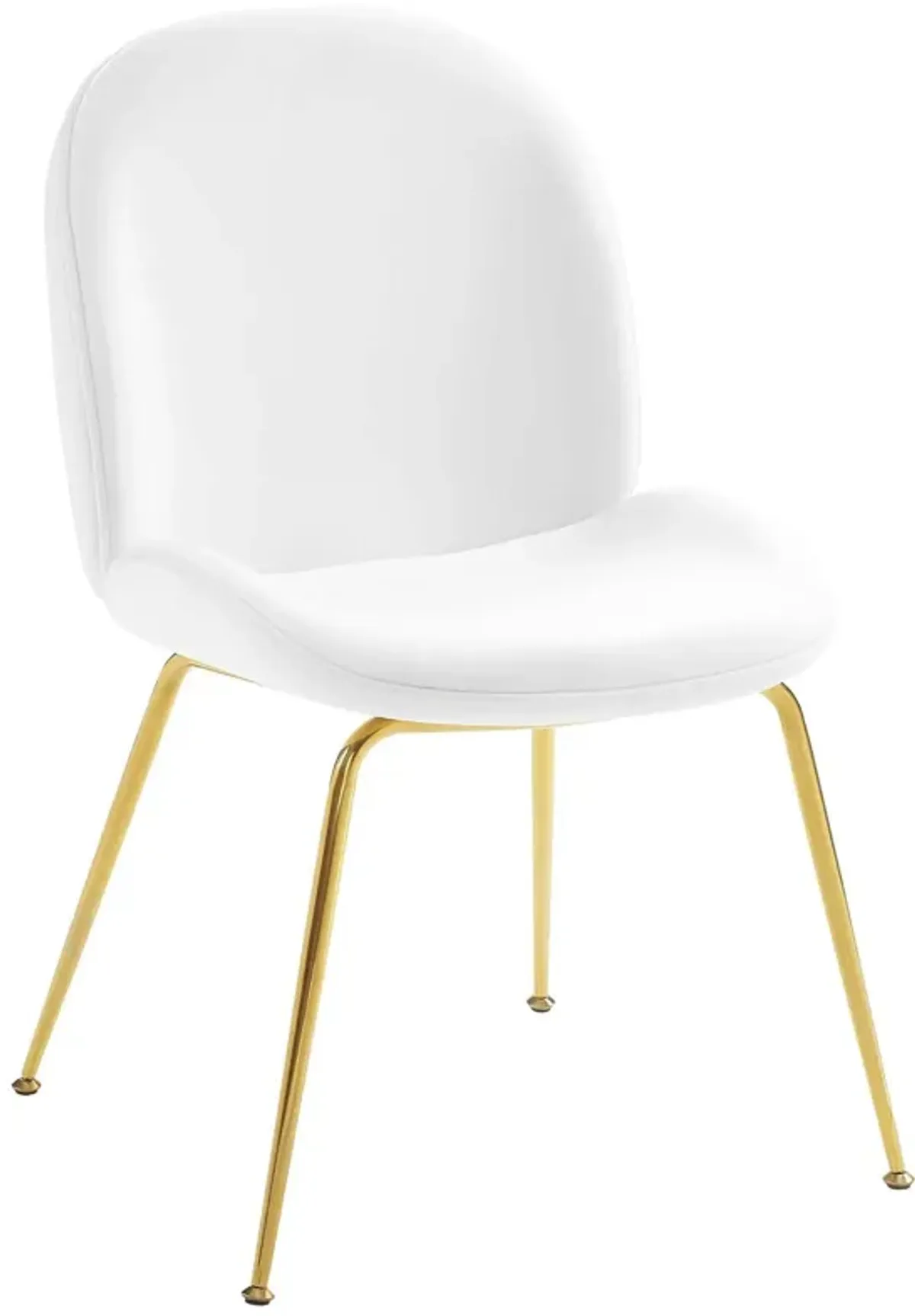 Scoop Gold Stainless Steel Leg Performance Velvet Dining Chair by Modway White