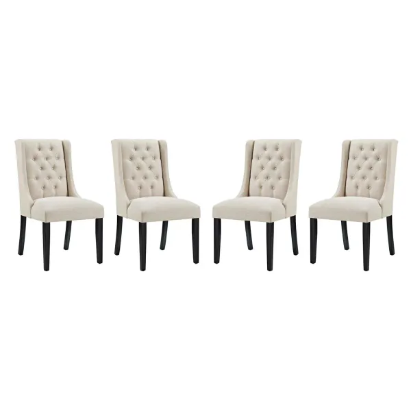 Baronet Dining Chair Fabric Set of 4 by Modway Beige