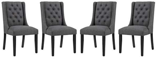 Baronet Dining Chair Fabric Set of 4 by Modway Gray