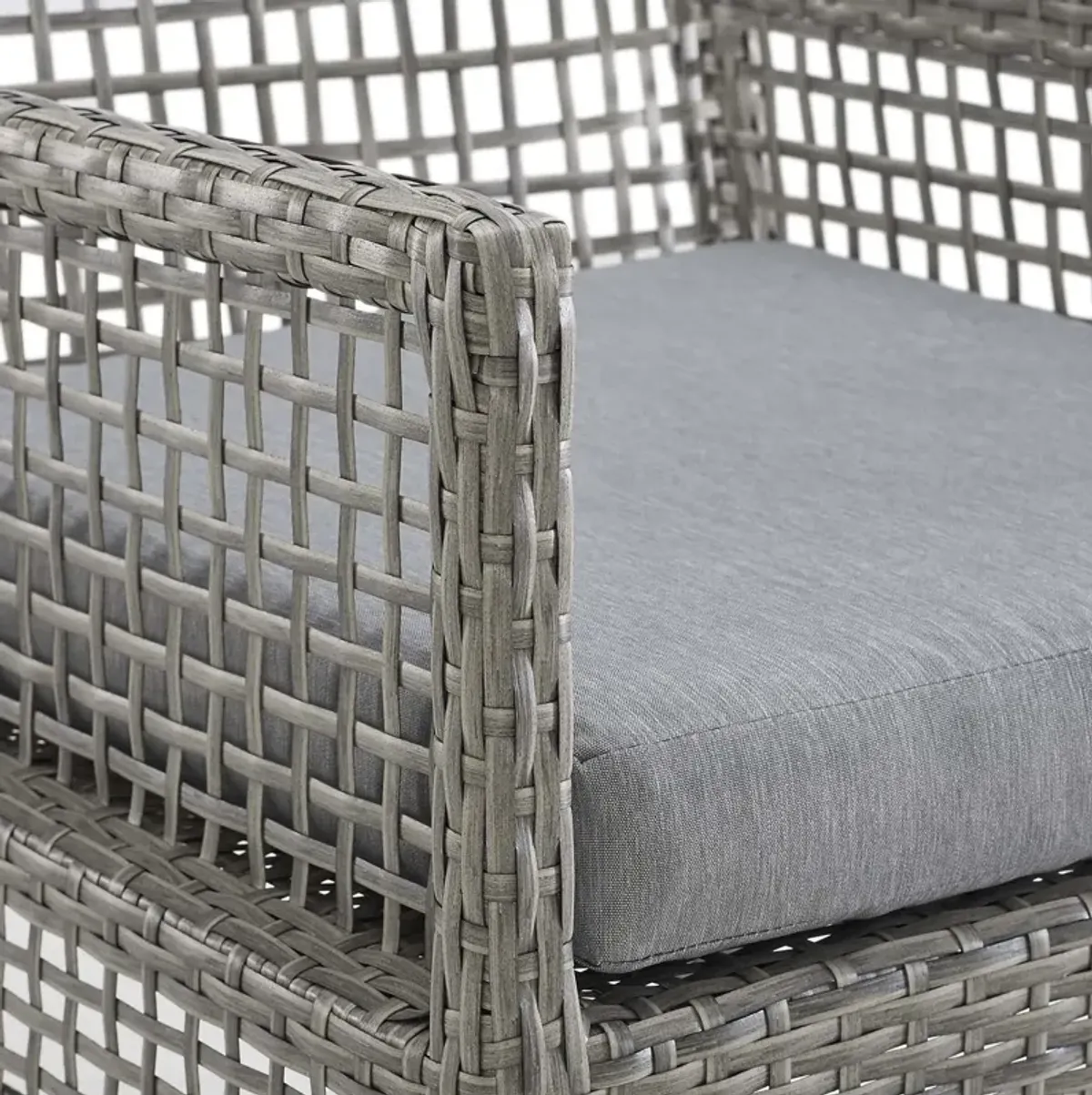 Aura 7 Piece Outdoor Patio Wicker Rattan Set by Modway Gray White