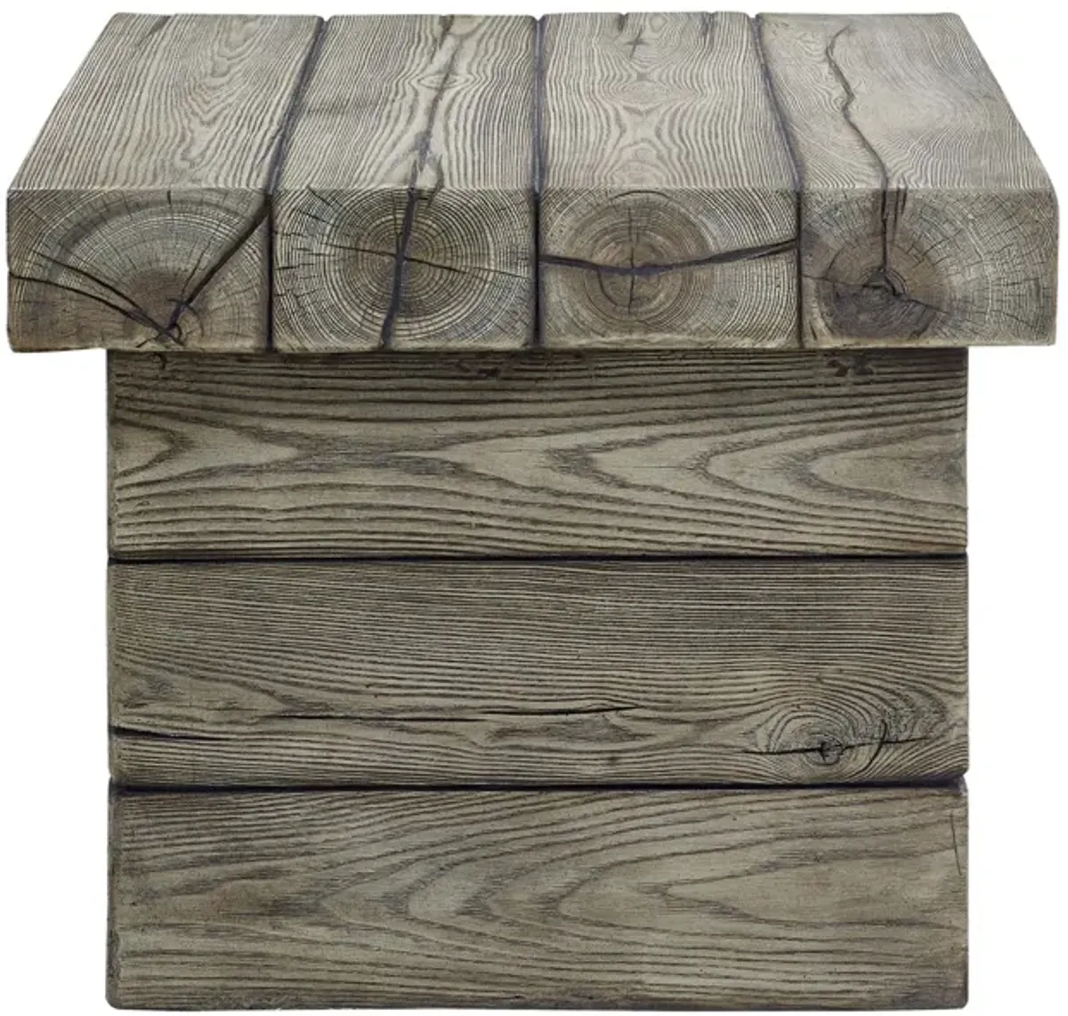 Manteo Rustic Coastal Outdoor Patio Side Table by Modway Light Gray