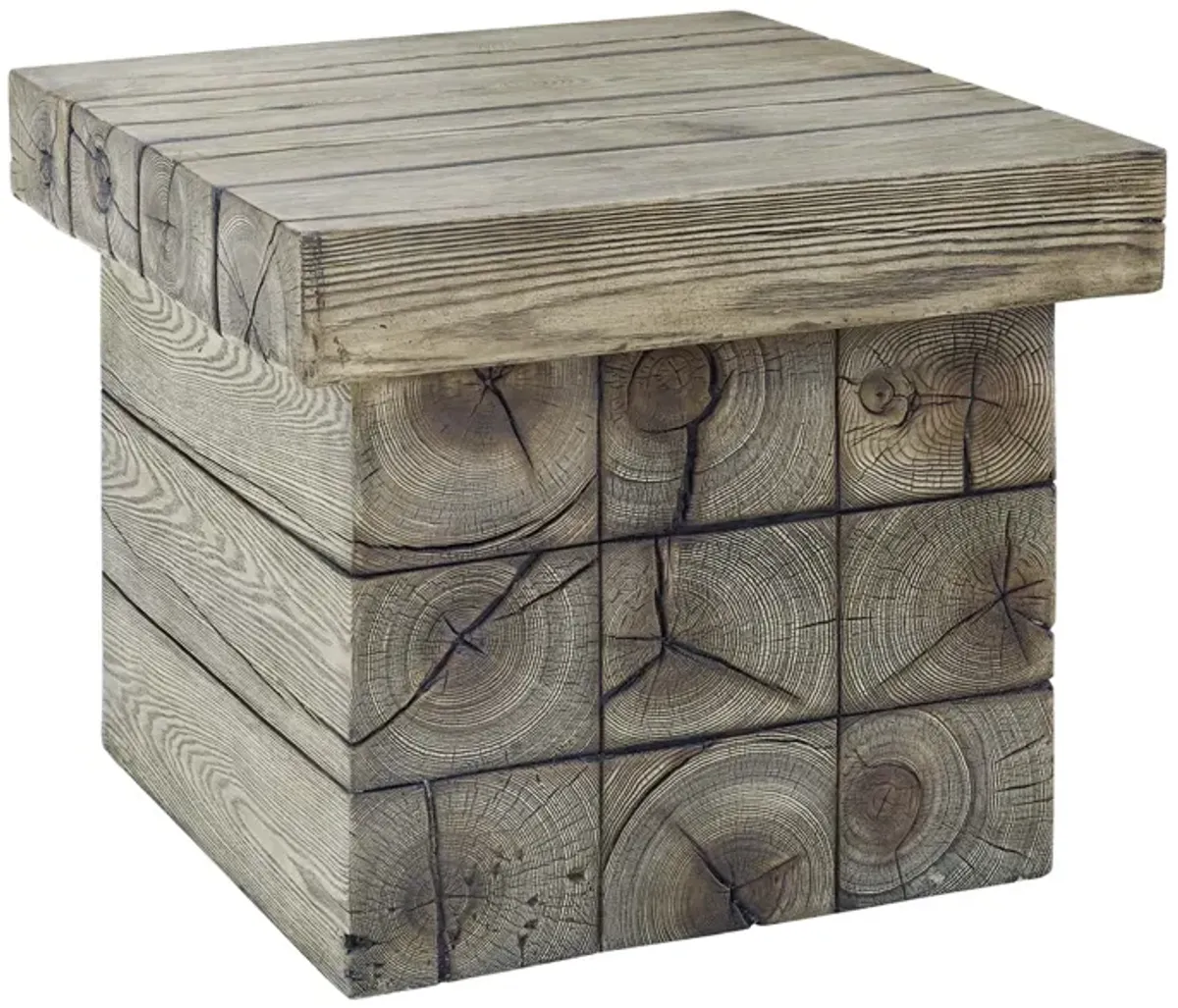 Manteo Rustic Coastal Outdoor Patio Side Table by Modway Light Gray