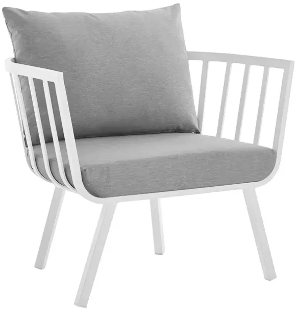 Riverside Outdoor Patio Aluminum Armchair by Modway White Gray