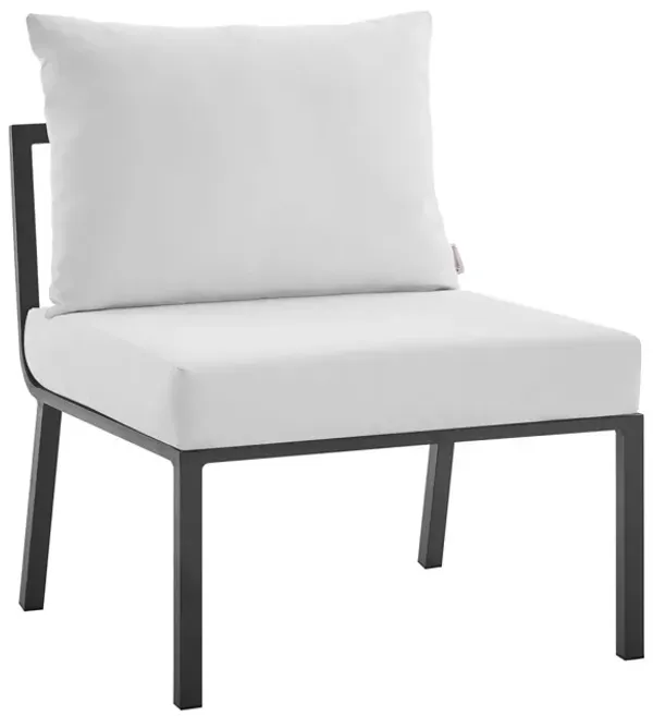 Riverside Outdoor Patio Aluminum Armless Chair by Modway Gray White