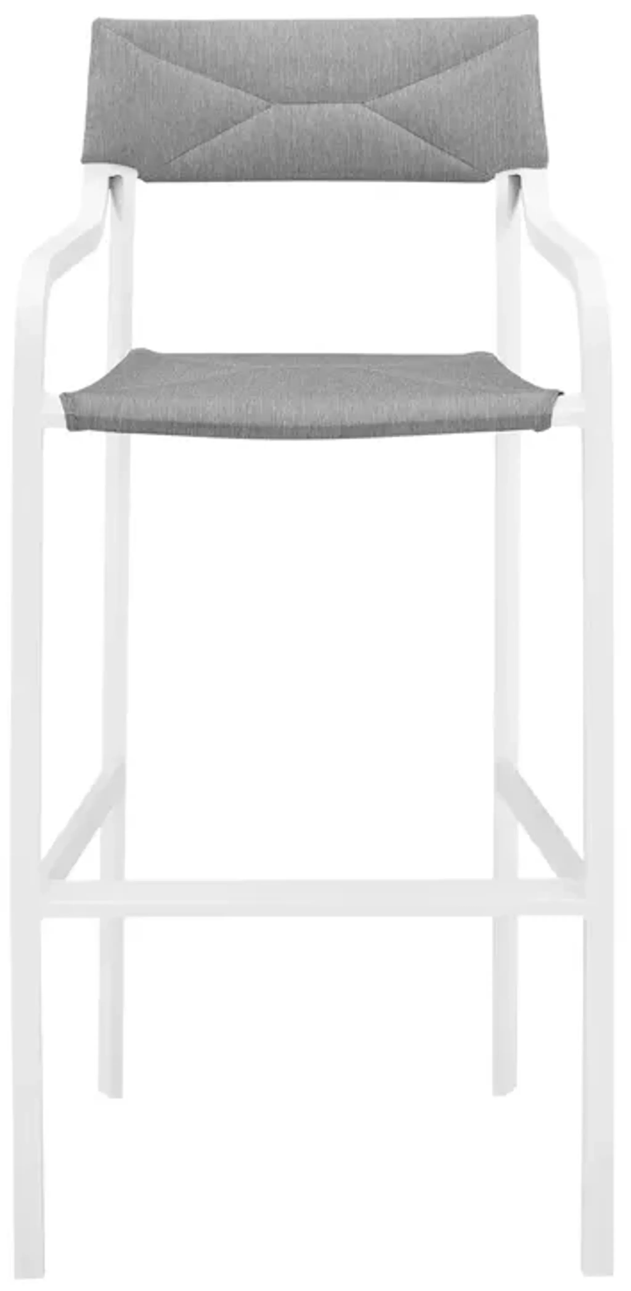 Raleigh Stackable Outdoor Patio Aluminum Bar Stool By Modway White Gray ...
