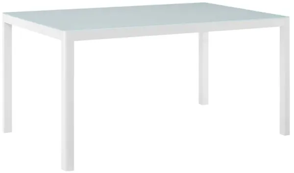 Raleigh 59" Outdoor Patio Aluminum Dining Table by Modway White