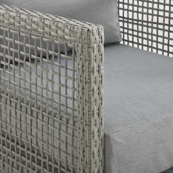 Aura 4 Piece Outdoor Patio Wicker Rattan Set by Modway Gray Gray