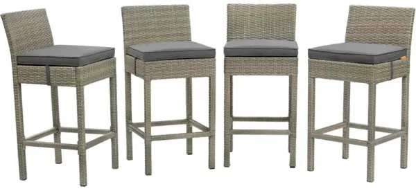 Conduit Outdoor Patio Wicker Rattan Bar Stool Set of 4 by Modway