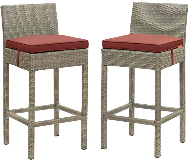 Conduit Outdoor Patio Wicker Rattan Bar Stool Set of 2 by Modway