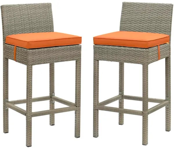 Conduit Outdoor Patio Wicker Rattan Bar Stool Set of 2 by Modway