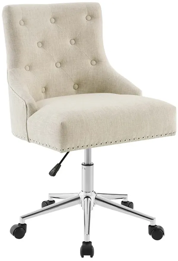 Regent Tufted Button Swivel Upholstered Fabric Office Chair by Modway Beige