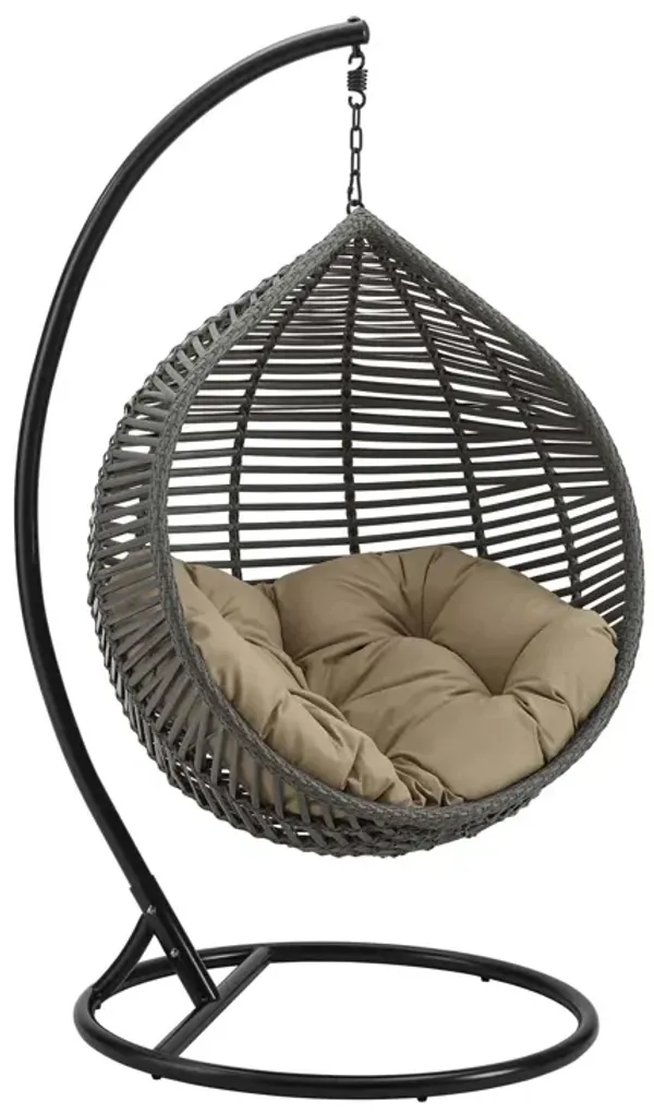 Garner Teardrop Outdoor Patio Swing Chair by Modway Gray Mocha