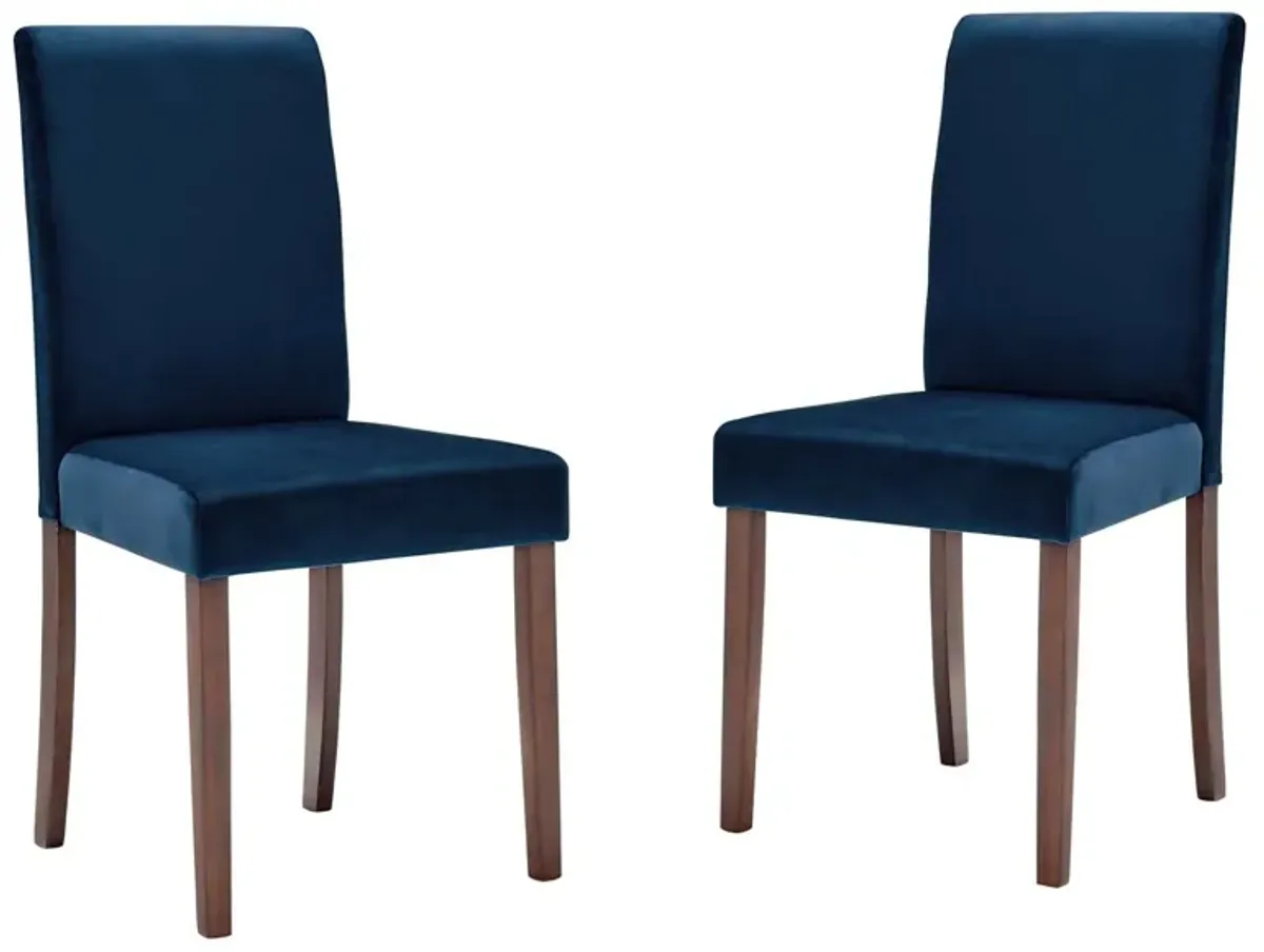 Prosper Upholstered Velvet Dining Side Chair Set of 2 by Modway Navy