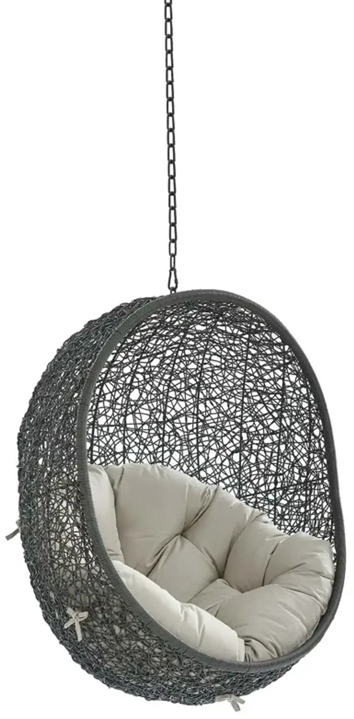 Hide Sunbrella® Fabric Swing Outdoor Patio Lounge Chair Without Stand by Modway White Beige