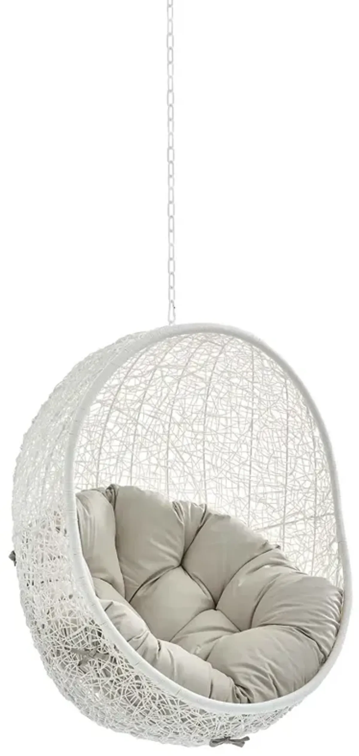 Hide Sunbrella® Fabric Swing Outdoor Patio Lounge Chair Without Stand by Modway White Beige