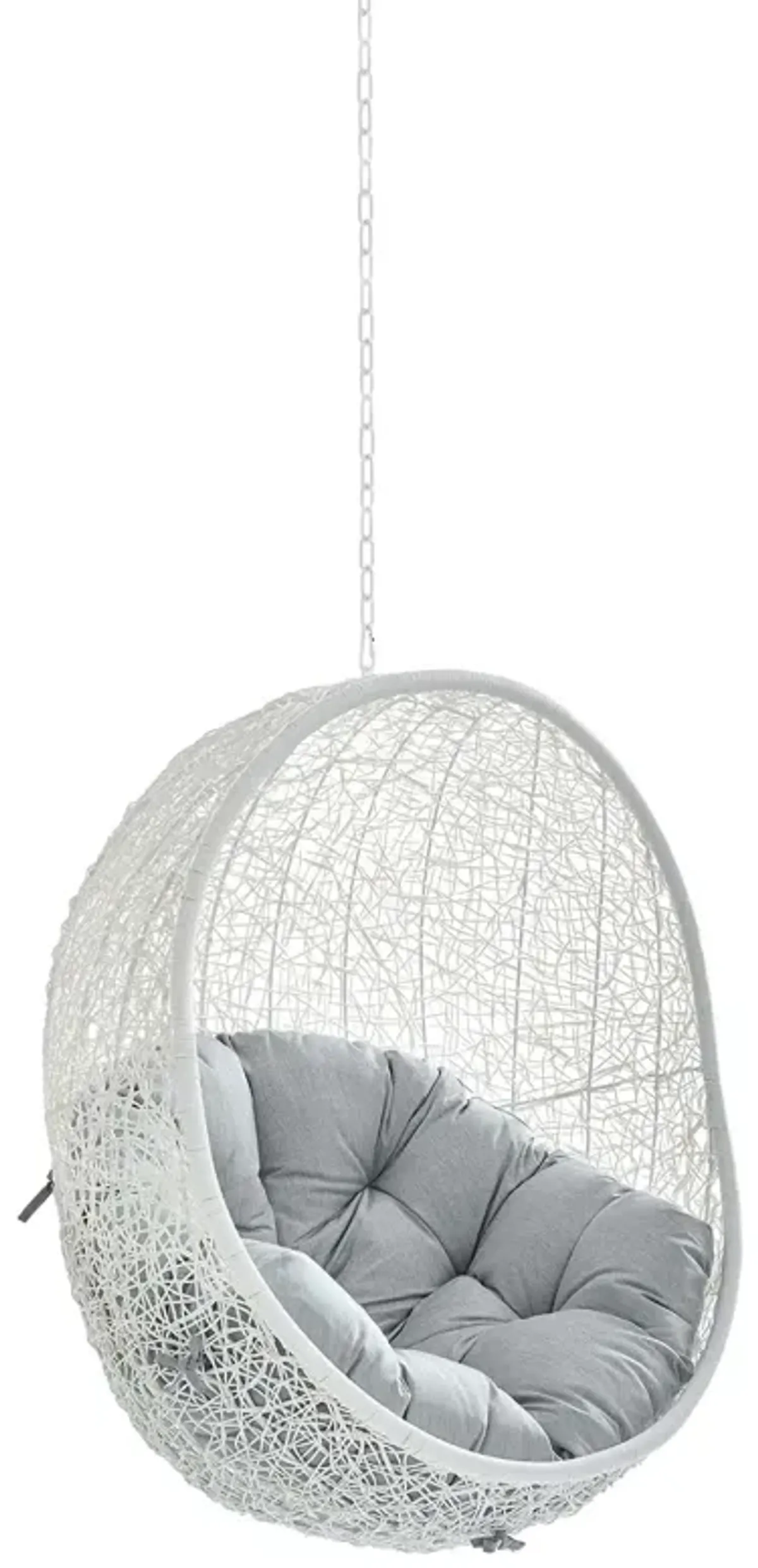 Hide Sunbrella® Fabric Swing Outdoor Patio Lounge Chair Without Stand by Modway White Gray