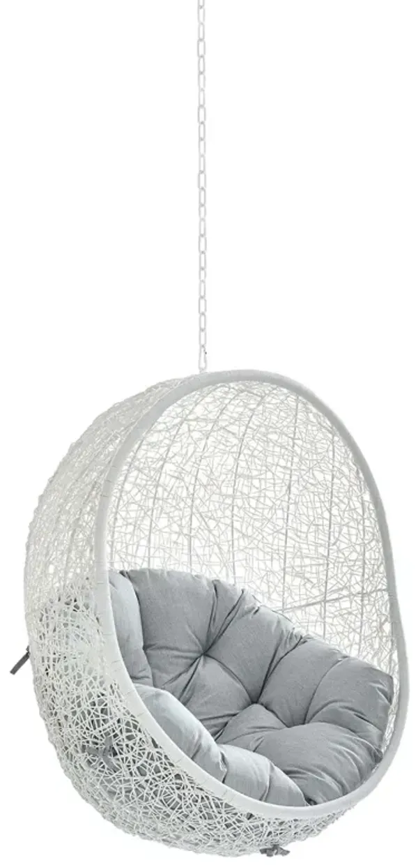 Hide Sunbrella® Fabric Swing Outdoor Patio Lounge Chair Without Stand by Modway White Gray