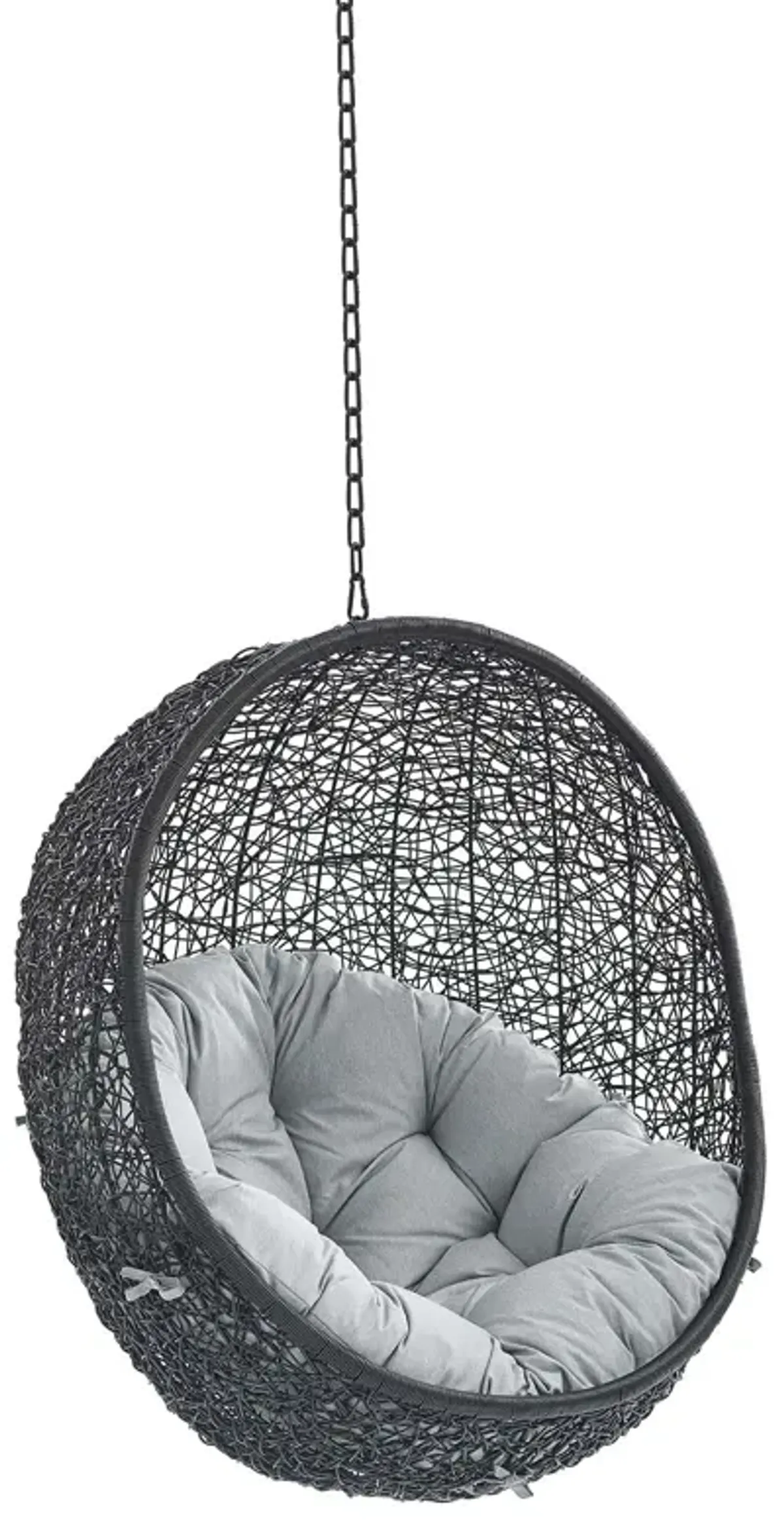 Encase Sunbrella® Fabric Swing Outdoor Patio Lounge Chair Without Stand by Modway Black Gray