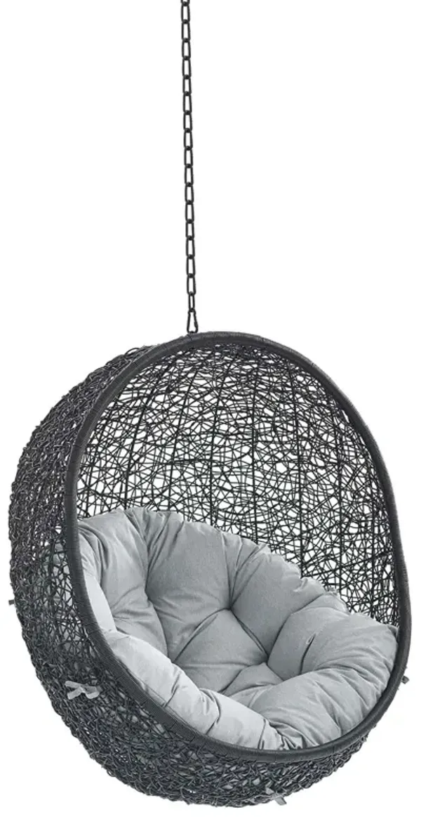 Encase Sunbrella® Fabric Swing Outdoor Patio Lounge Chair Without Stand by Modway Black Gray