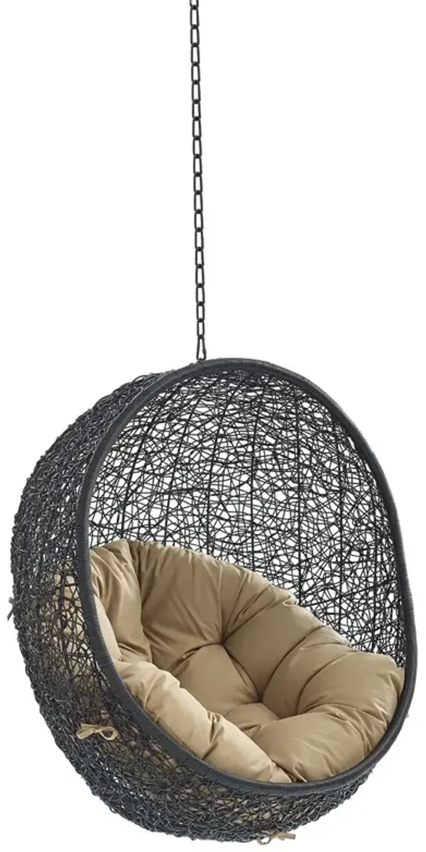 Encase Swing Outdoor Patio Lounge Chair Without Stand by Modway Black Mocha