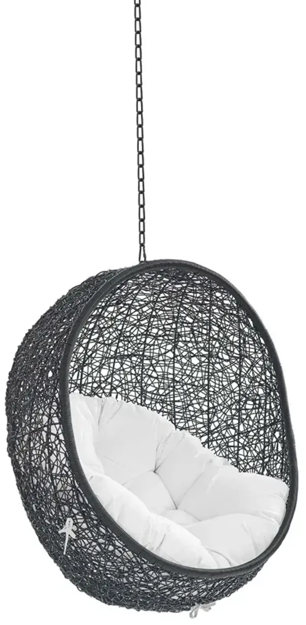 Encase Swing Outdoor Patio Lounge Chair Without Stand by Modway Black White