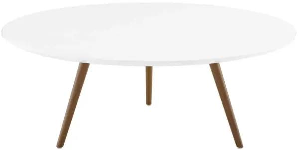 Lippa Round Wood Coffee Table with Tripod Base by Modway 40" / Walnut White