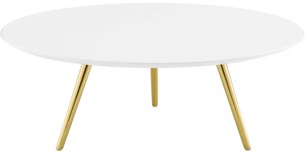 Lippa Round Wood Coffee Table with Tripod Base by Modway 48" / Gold White