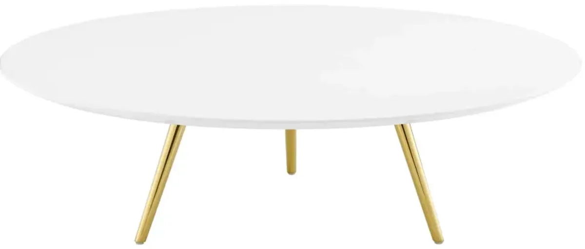 Lippa Round Wood Coffee Table with Tripod Base by Modway 48" / Gold White