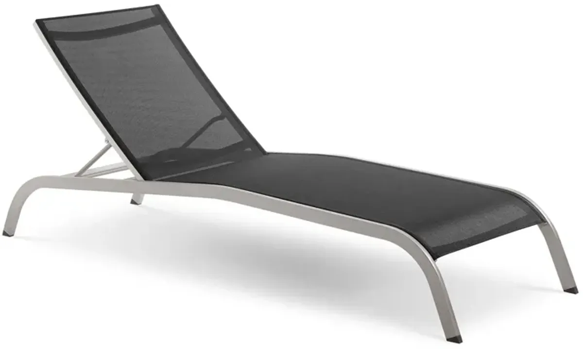 Savannah Mesh Chaise Outdoor Patio Aluminum Lounge Chair by Modway White