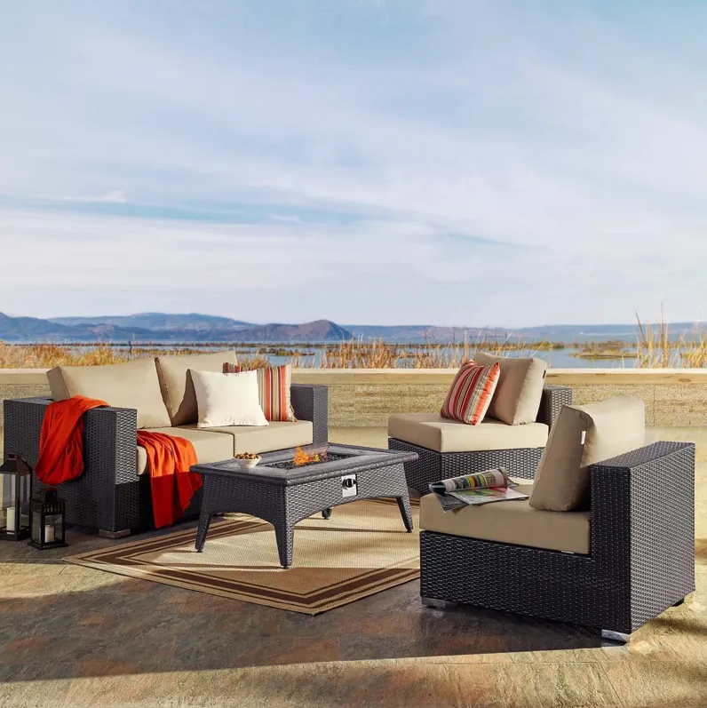 Convene 5 Piece Set Outdoor Patio with Fire Pit by Modway