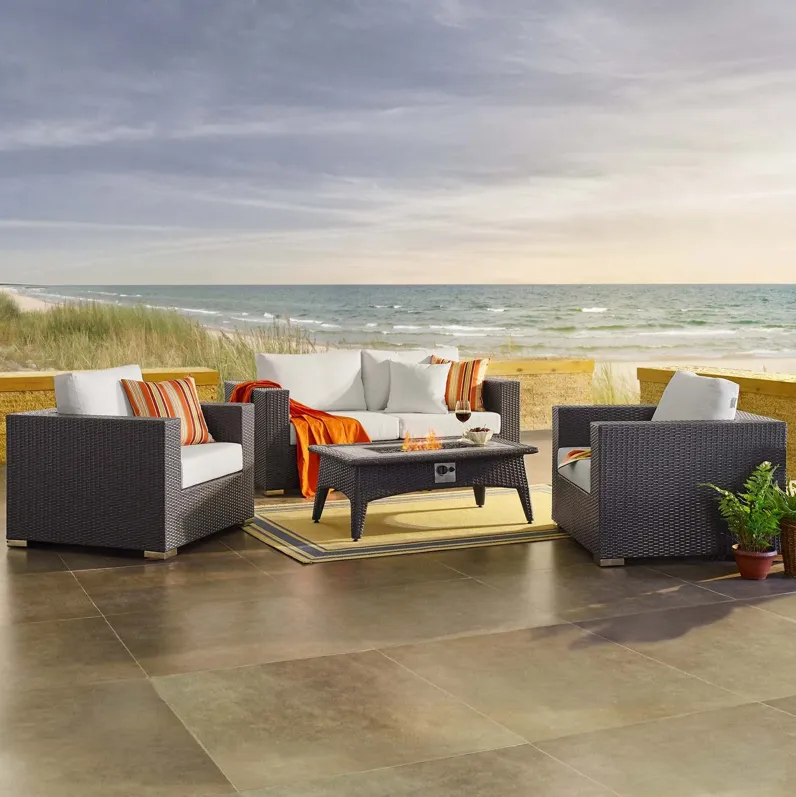 Convene 4 Piece Set Outdoor Patio with Fire Pit by Modway