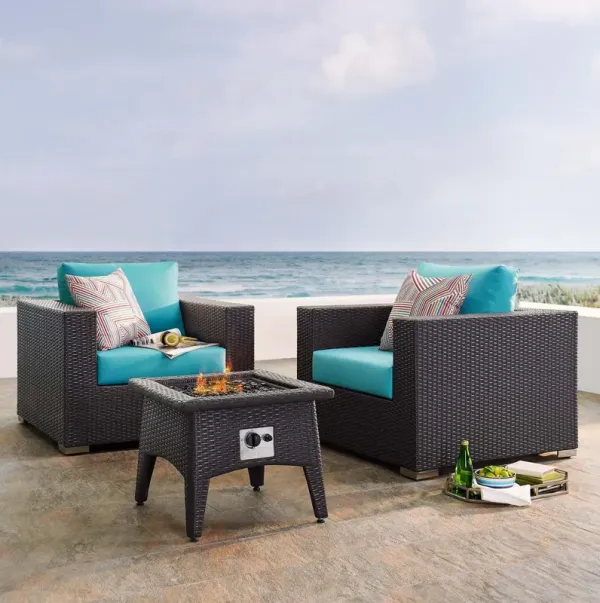 Convene 3 Piece Set Outdoor Patio with Fire Pit by Modway