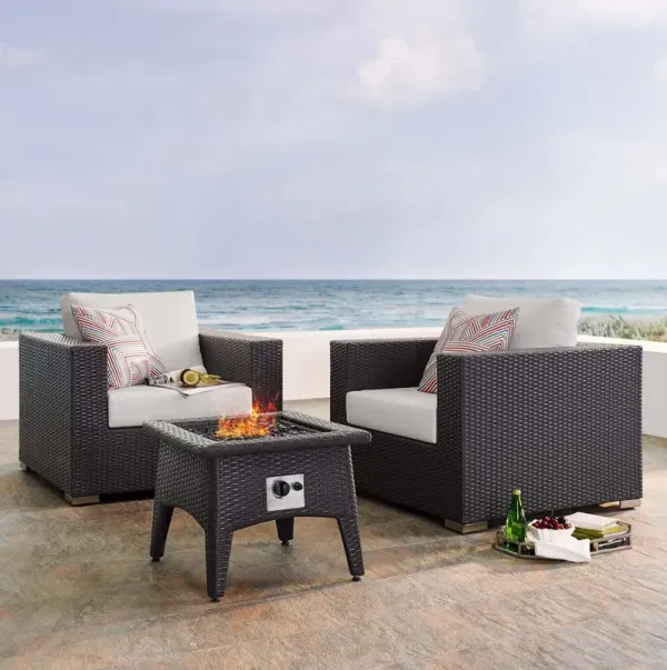 Convene 3 Piece Set Outdoor Patio with Fire Pit by Modway