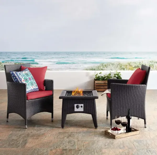 Convene 3 Piece Set Outdoor Patio with Fire Pit by Modway