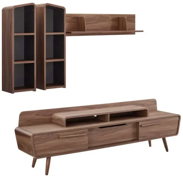 Omnistand 2 Piece Entertainment Center by Modway Walnut Gray