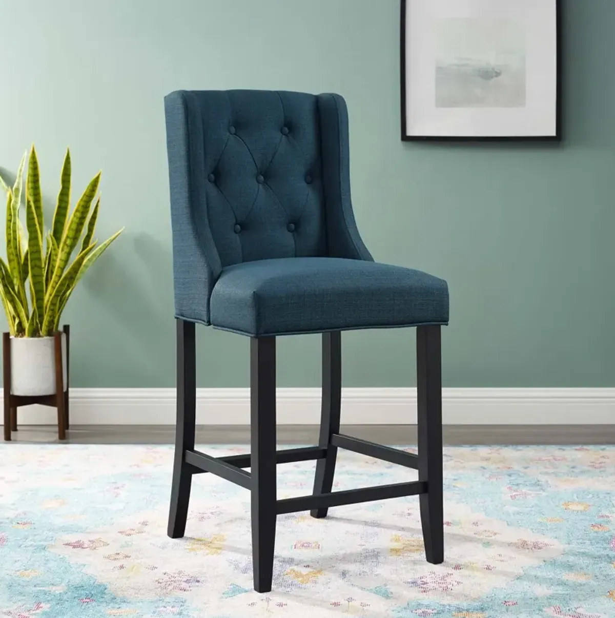 Baronet Tufted Button Upholstered Fabric Counter Stool by Modway