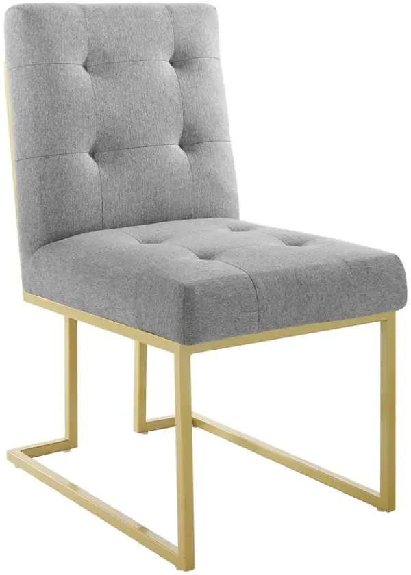 Privy Gold Stainless Steel Upholstered Fabric Dining Accent Chair by Modway Gold Light Gray