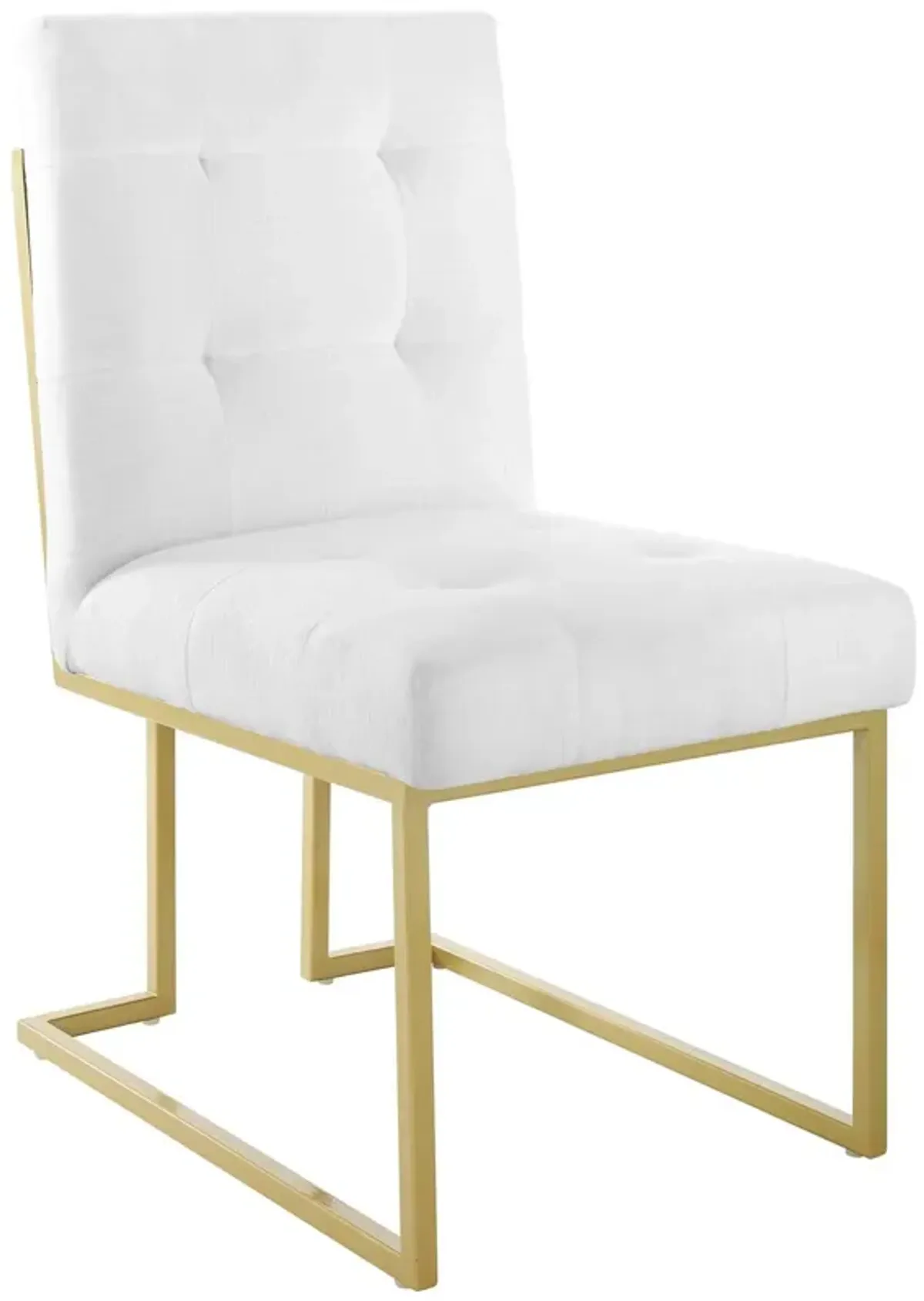 Privy Gold Stainless Steel Upholstered Fabric Dining Accent Chair by Modway Gold White